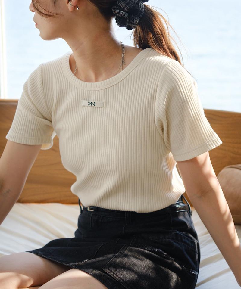 【4.26(土)12:00発売/4色展開】ニットタグリブTEE
