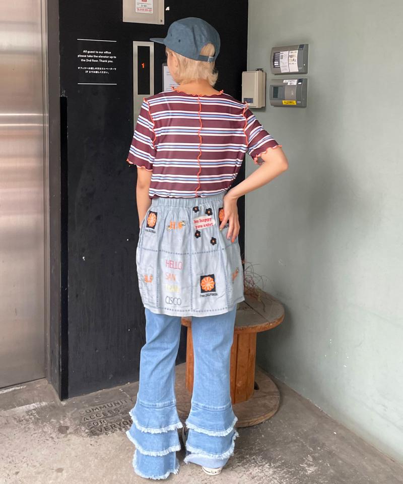 【HELLO.SANFRANCISCO/ハローサンフランシスコ】indiaオリジナル刺繡巻きスカート