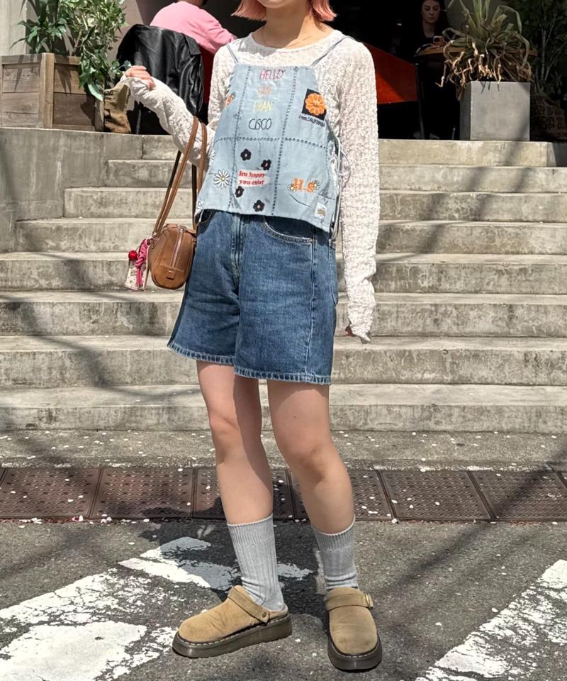 【HELLO.SANFRANCISCO/ハローサンフランシスコ】オリジナル刺繍サテンキャミ
