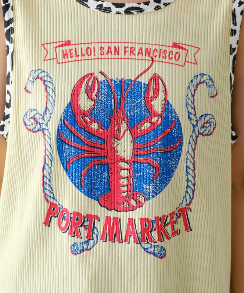【HELLO.SANFRANCISCO】アソート柄レオパードパイピングタンク