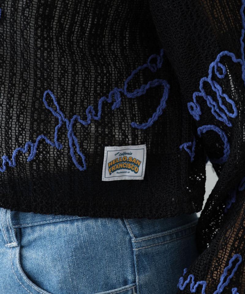 【HELLO.SANFRANCISCO】２WAYロゴコード刺繍ボレロ