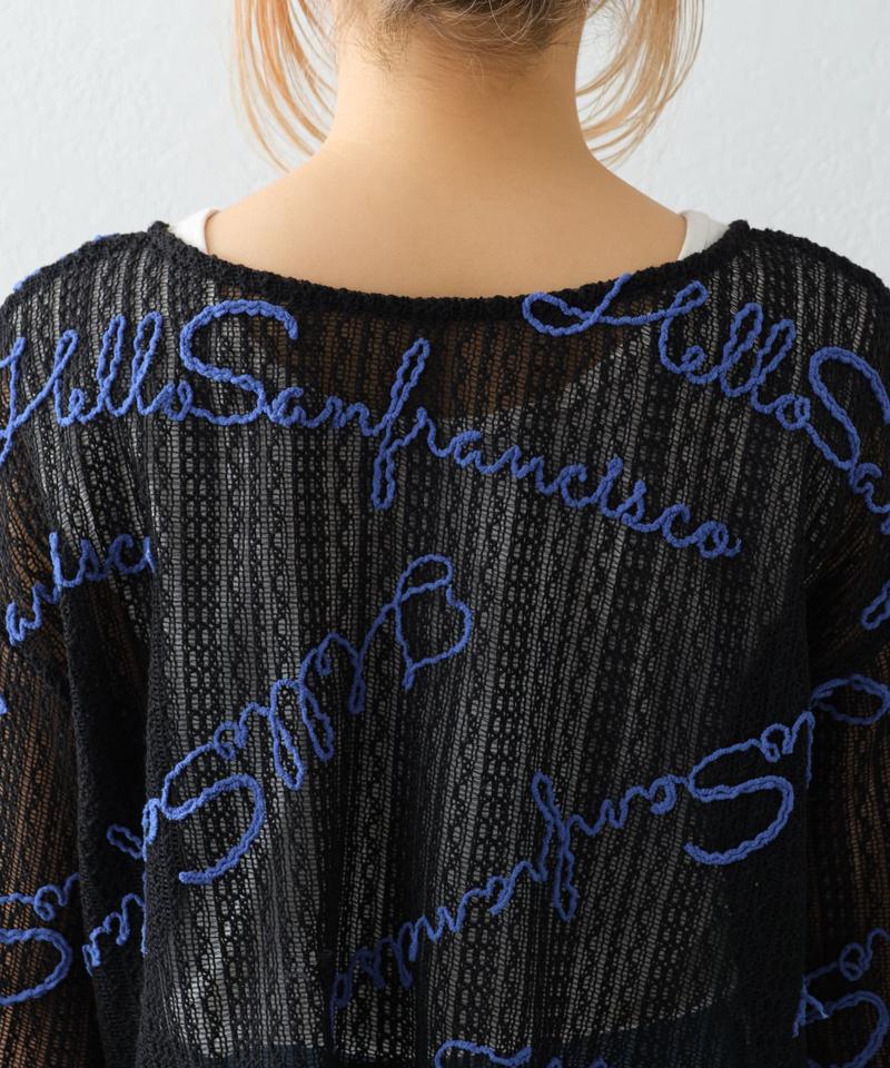 【HELLO.SANFRANCISCO】２WAYロゴコード刺繍ボレロ