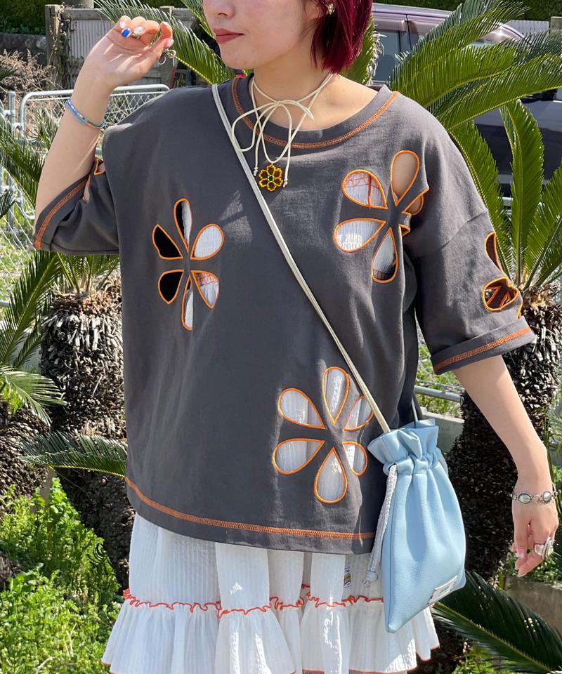 5/1(木)10：00～予約販売開始【HELLO.SANFRANCISCO/ハローサンフランシスコ】フラワーカットアウトビッグTEE