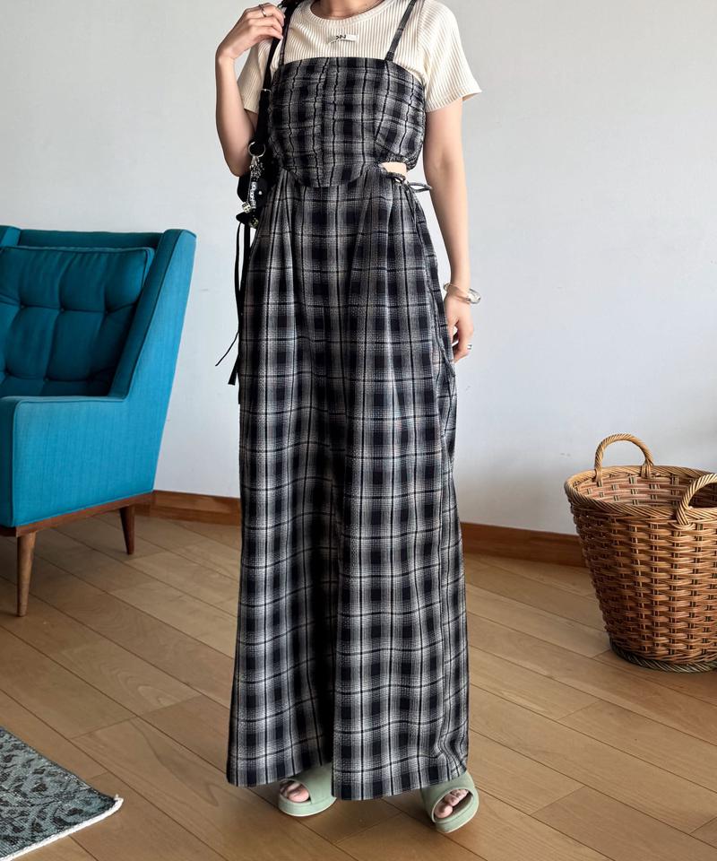 【aoki企画/低身長サイズ2サイズ展開】2pieceカットアウトサロペット