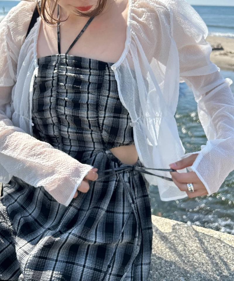 【aoki企画/低身長サイズ2サイズ展開】2pieceカットアウトサロペット
