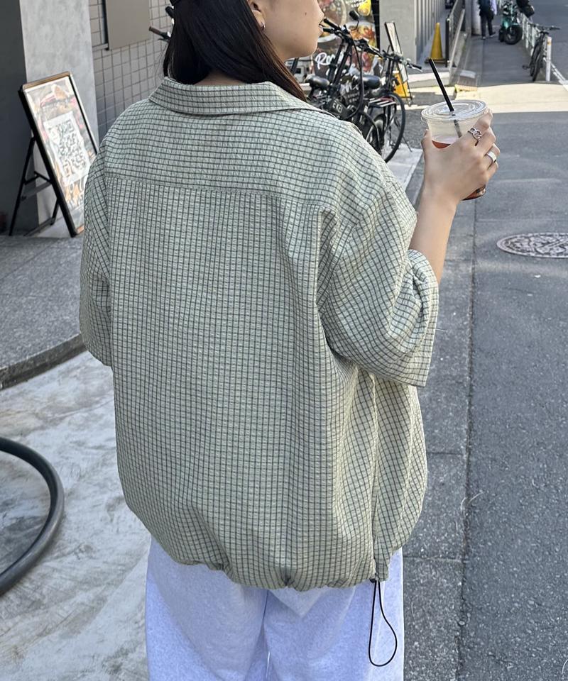 【ユニセックス】サッカーグラフチェックドロストシャツ