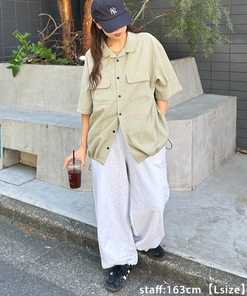 【ユニセックス】サッカーグラフチェックドロストシャツ