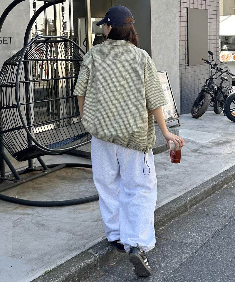 【ユニセックス】サッカーグラフチェックドロストシャツ