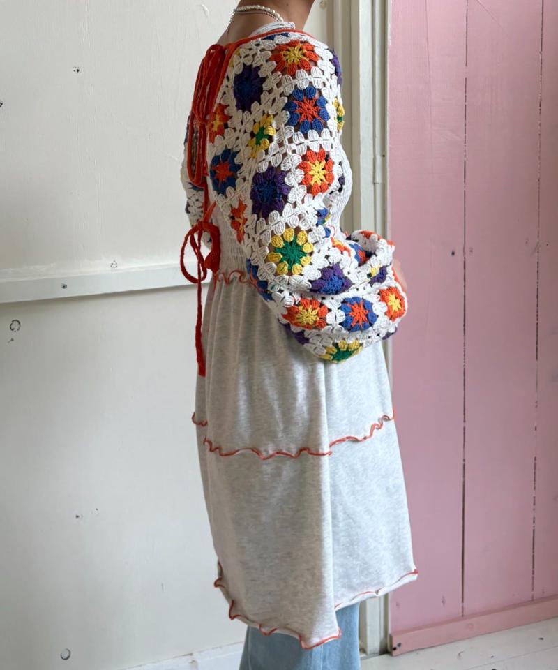 【HELLO.SANFRANCISCO】クロシェボレロ付きティアードキャミワンピ