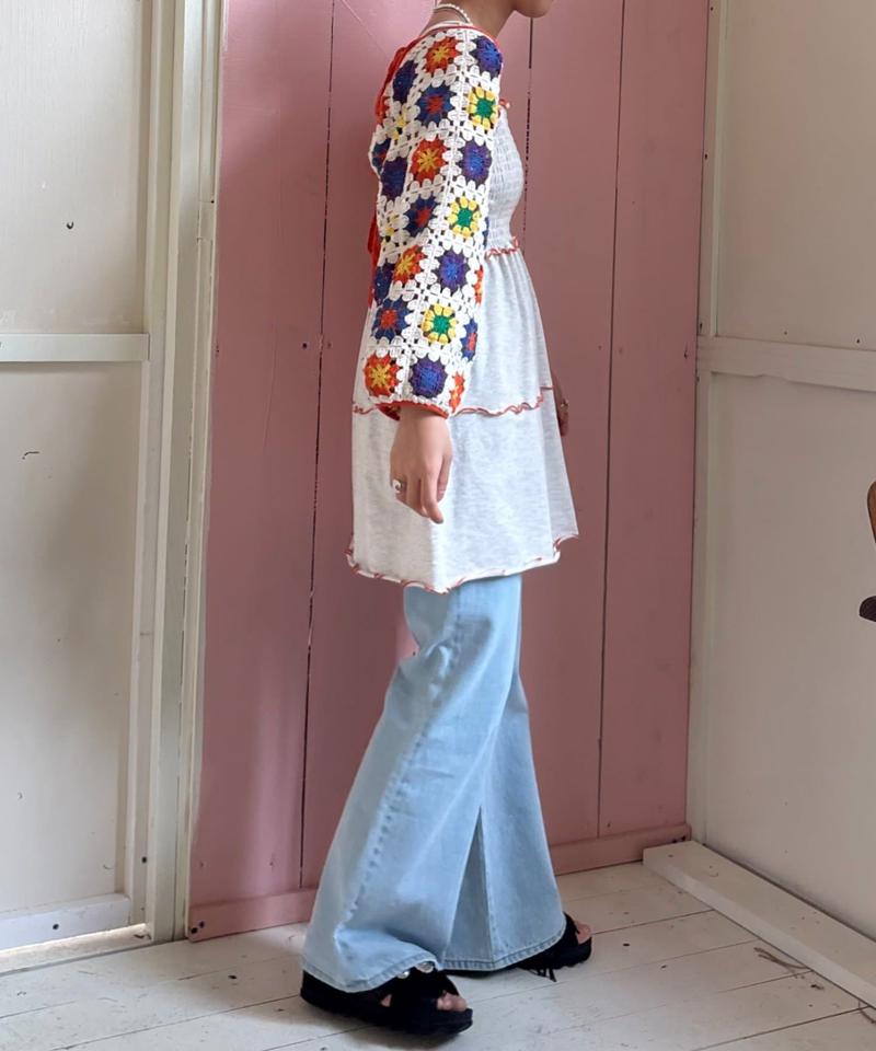 【HELLO.SANFRANCISCO】クロシェボレロ付きティアードキャミワンピ