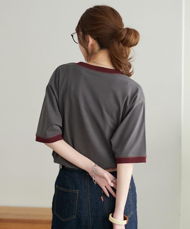 【ユニセックス】アソートロゴプリントリンガーTシャツ