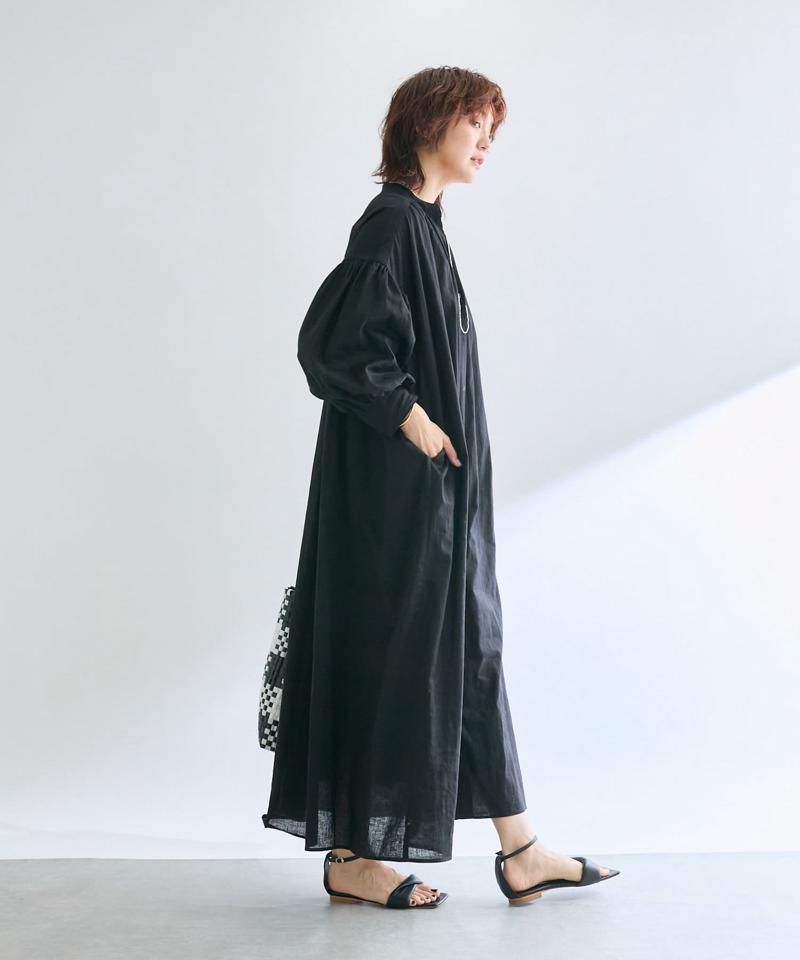 【Yossshiiii企画】コットンリネンギャザーシャツワンピース