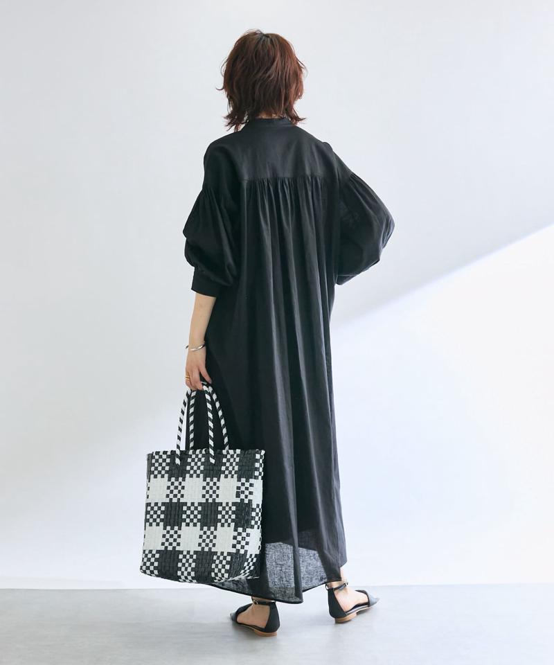 【Yossshiiii企画】コットンリネンギャザーシャツワンピース