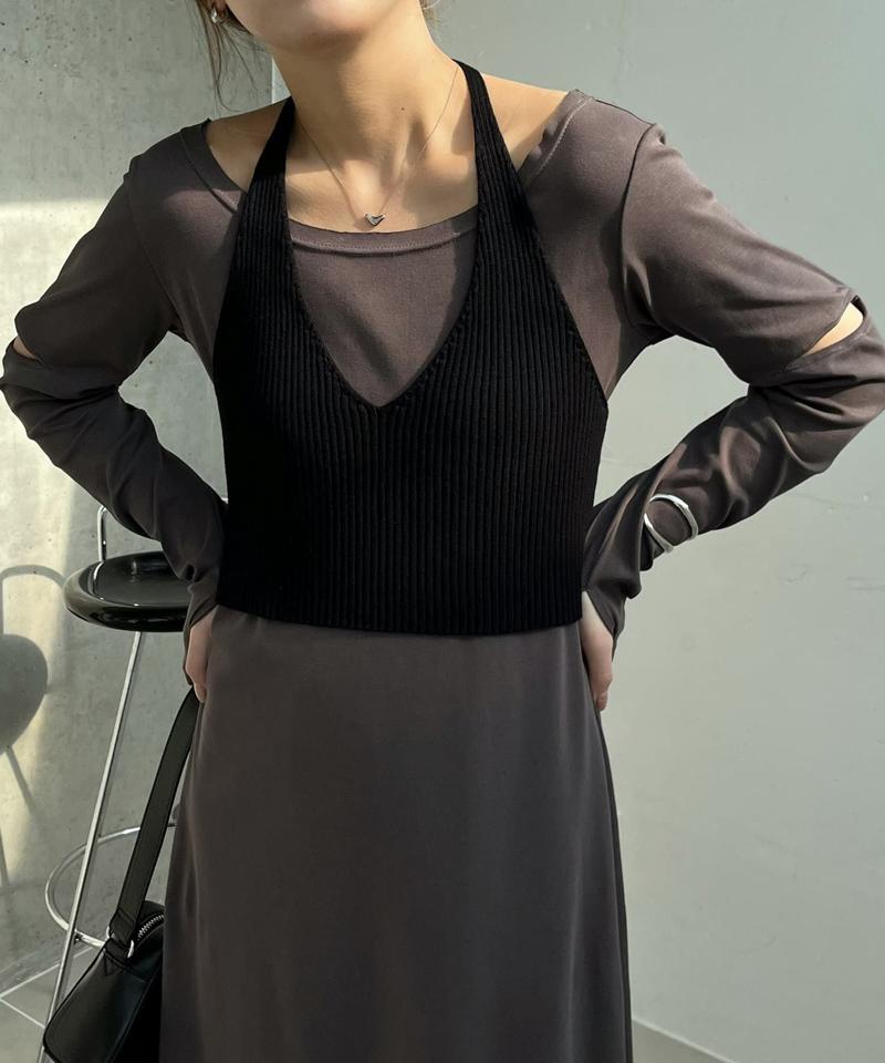 【CAPRICIEUX LE'MAGE】ホルターSETカットワンピース