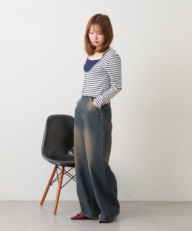 【RAY CASSIN】キャミセットチビロングTシャツ