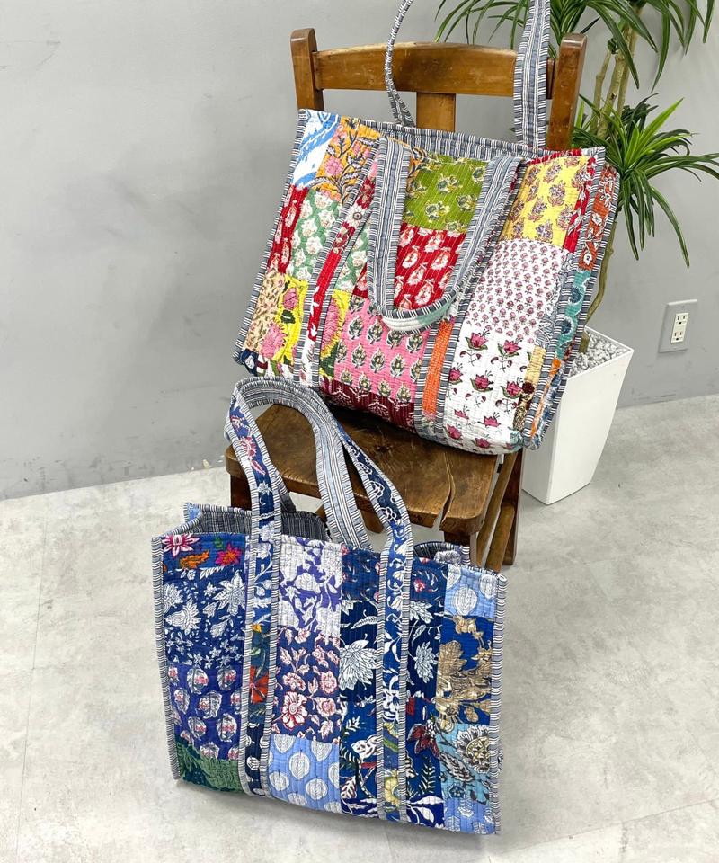 【新色登場！】【India series】パッチワークトートバッグ