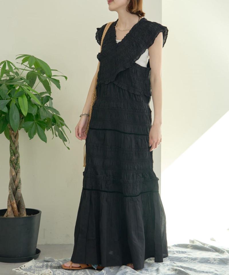【WEB限定】【india】シャーリング2WAYフリルワンピース