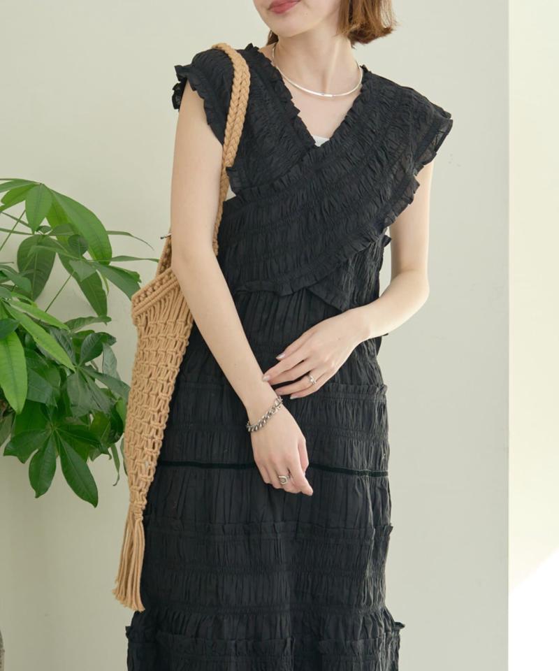 【WEB限定】【india】シャーリング2WAYフリルワンピース