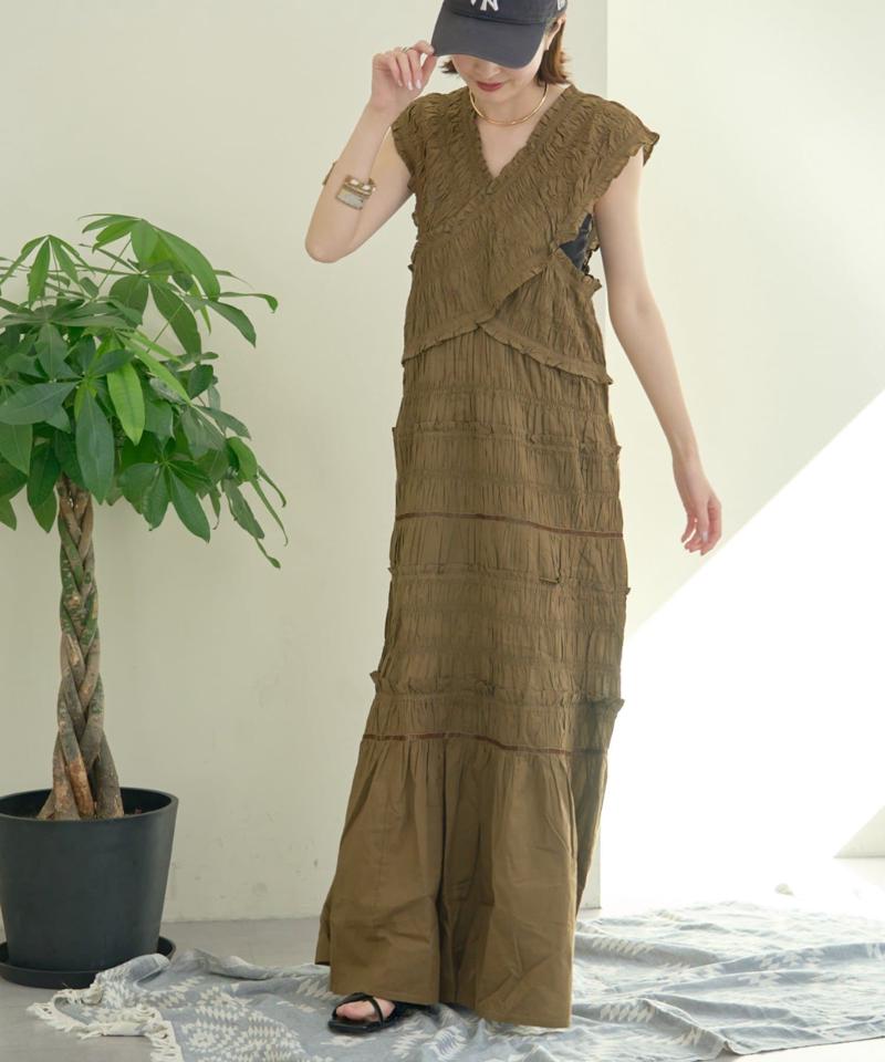 【WEB限定】【india】シャーリング2WAYフリルワンピース