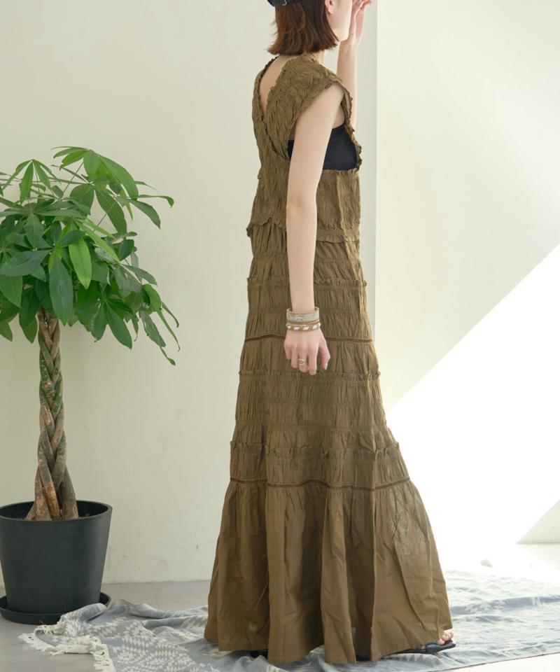 【WEB限定】【india】シャーリング2WAYフリルワンピース