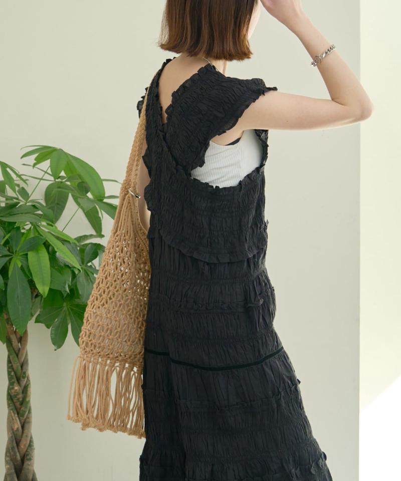 【WEB限定】【india】シャーリング2WAYフリルワンピース