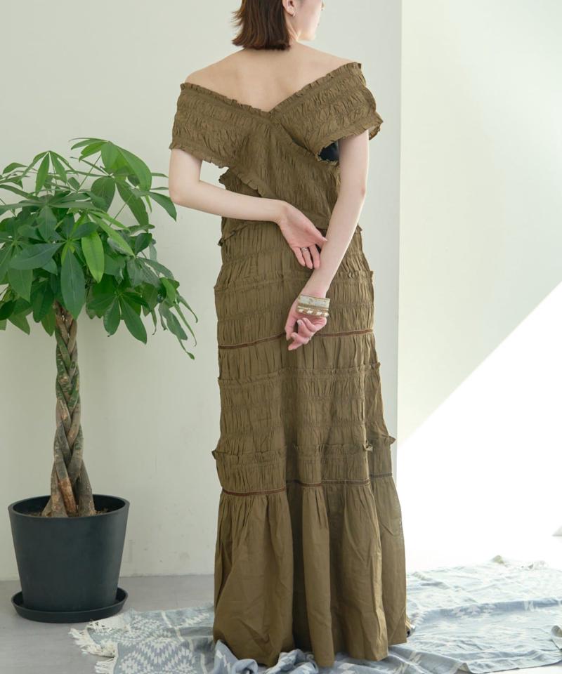 【WEB限定】【india】シャーリング2WAYフリルワンピース