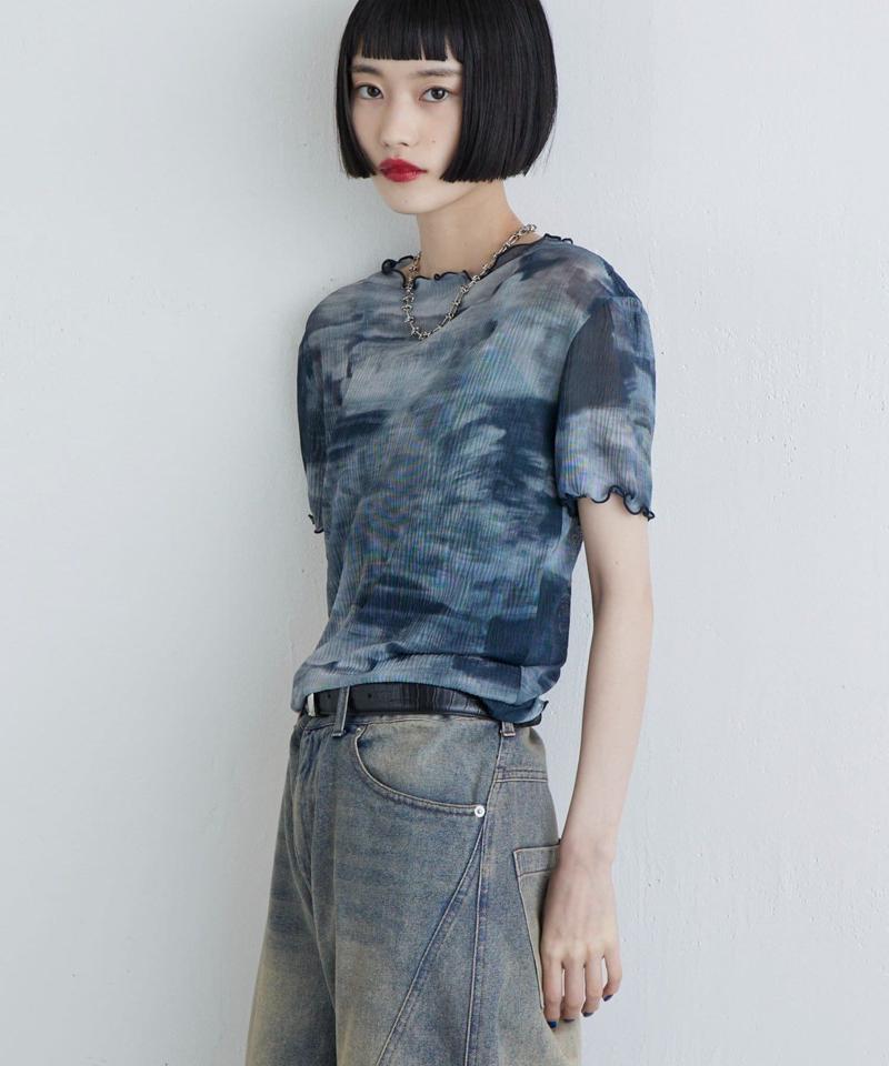 【軽量/通気性◎】プリーツシアートップス