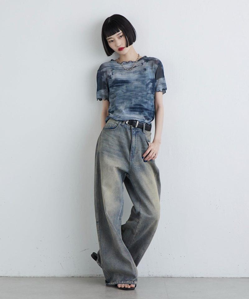 【軽量/通気性◎】プリーツシアートップス