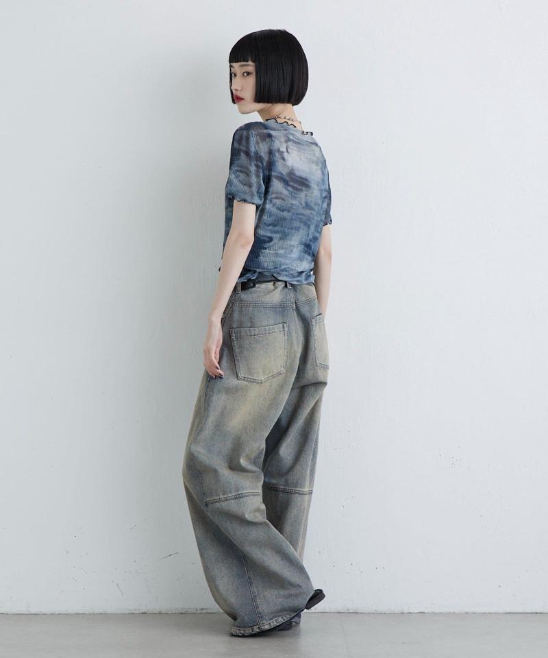 【軽量/通気性◎】プリーツシアートップス