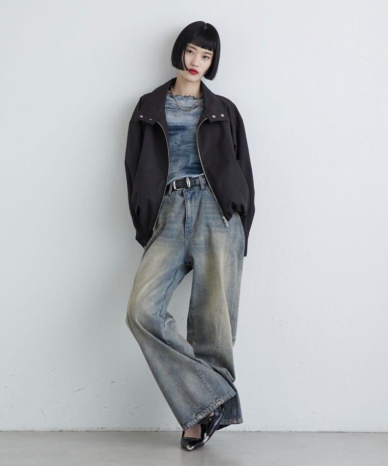 【軽量/通気性◎】プリーツシアートップス