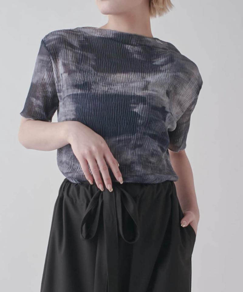 【軽量/通気性◎】プリーツシアートップス