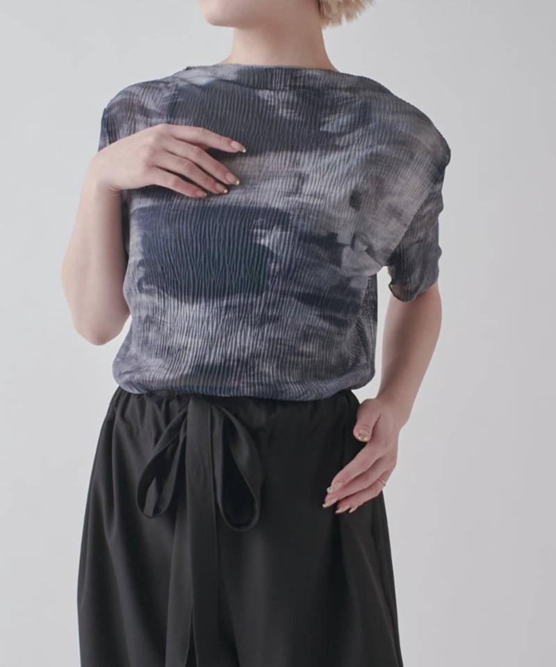【軽量/通気性◎】プリーツシアートップス
