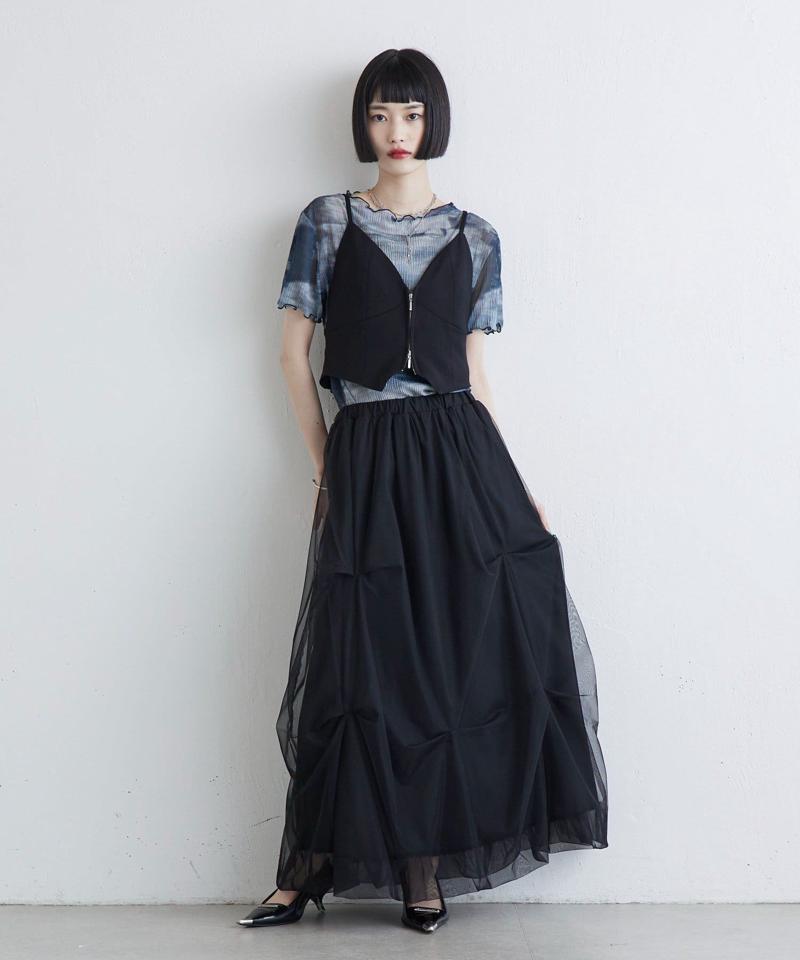 【軽量/通気性◎】プリーツシアートップス