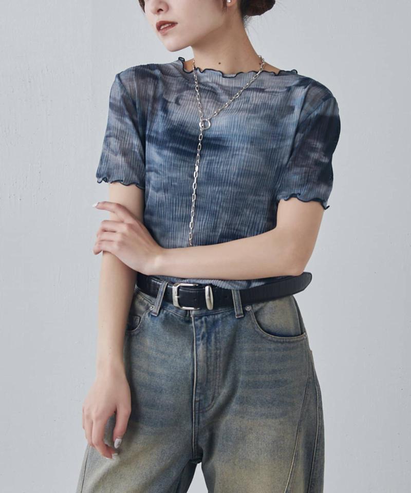 【軽量/通気性◎】プリーツシアートップス