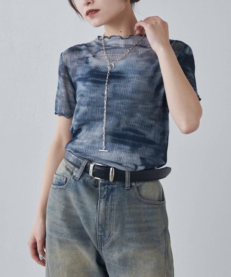 【軽量/通気性◎】プリーツシアートップス