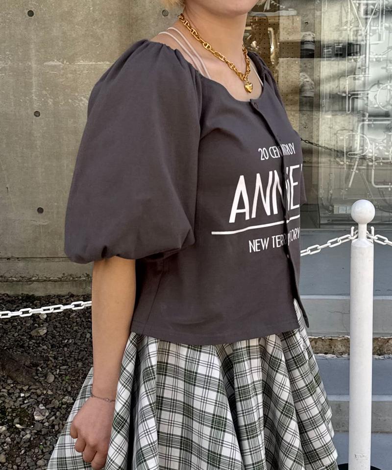 バルーンスリーブTシャツカーデ