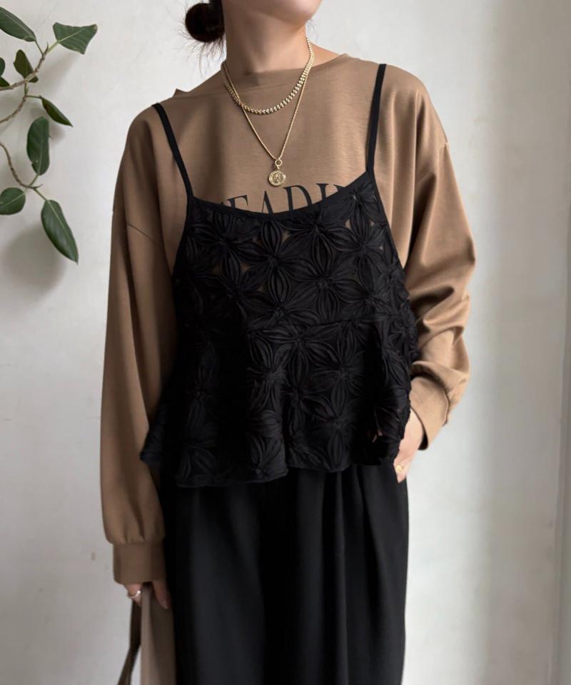 【再追加決定！/着映え◎/WEB限定】チュールフラワーキャミ