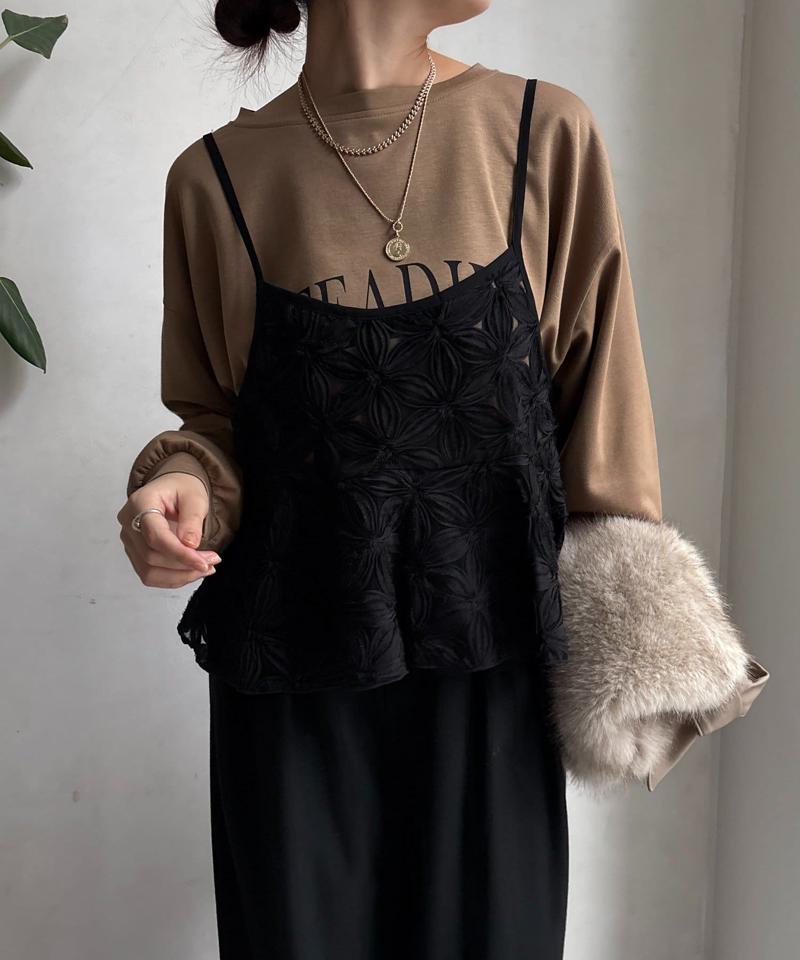 【再追加決定！/着映え◎/WEB限定】チュールフラワーキャミ