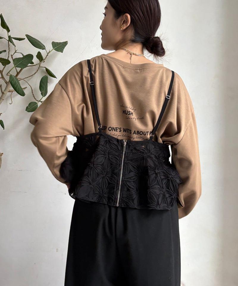 【再追加決定！/着映え◎/WEB限定】チュールフラワーキャミ