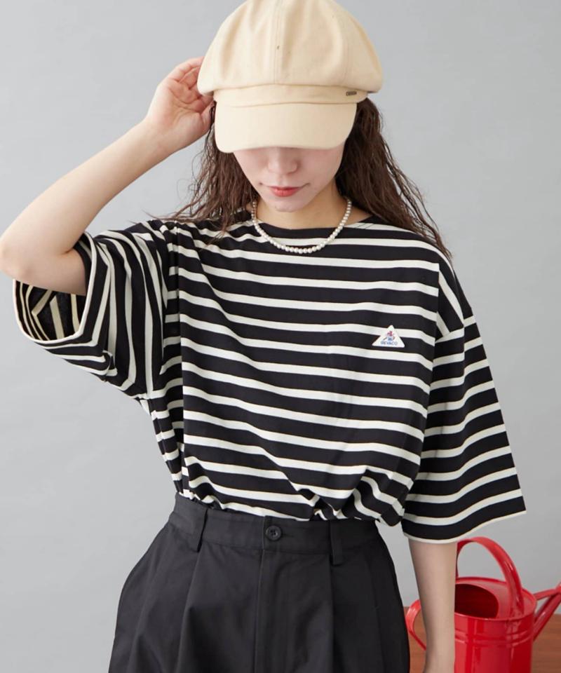【GEVACO】ボートネック半袖ボーダーTEE