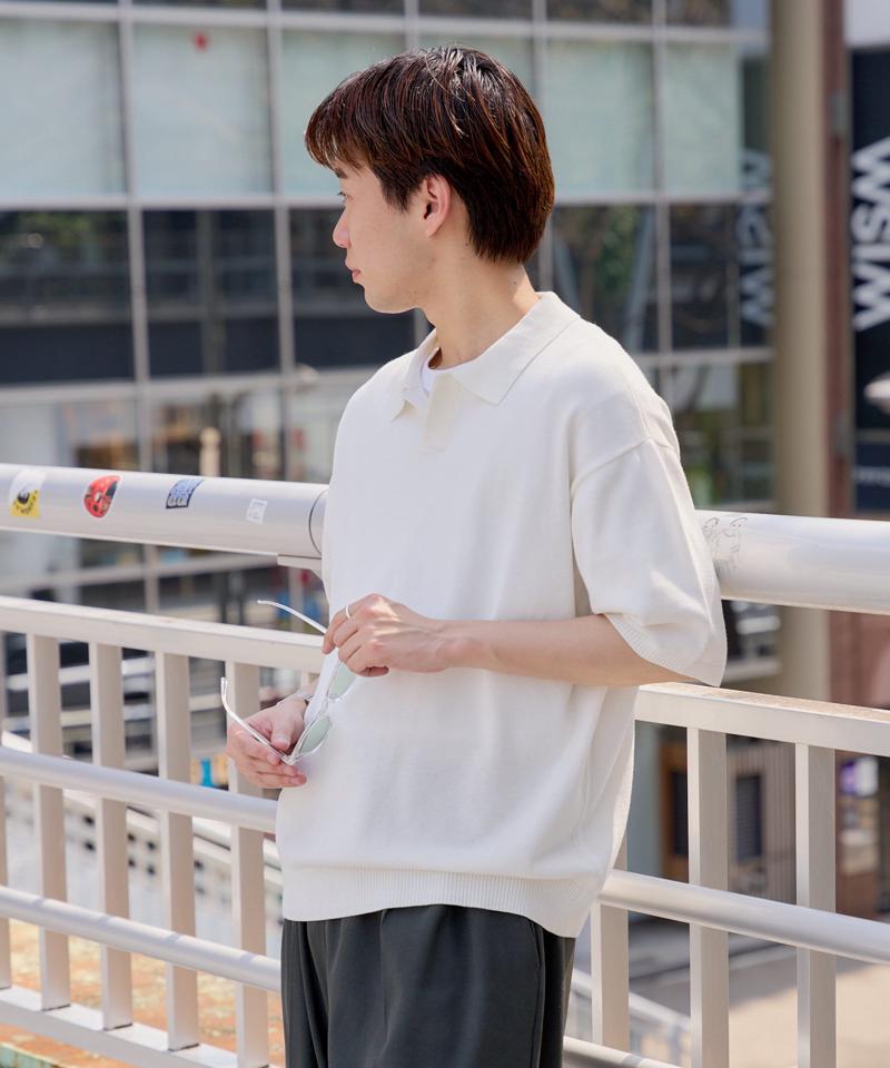 【WHIMSIC】ファインニットショートスリーブポロシャツ