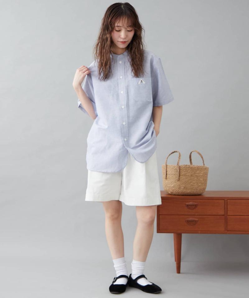 【GEVACO】綿麻バンドカラーシャツ