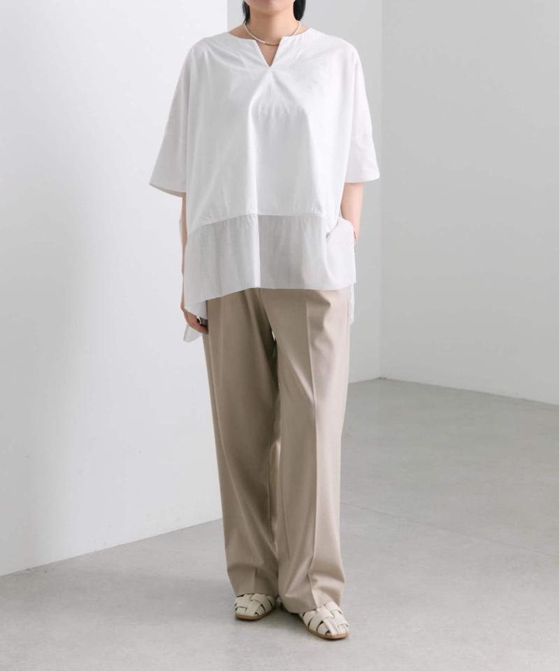 裾シアーTシャツ【SUM1 STYLE(スミスタイル)】