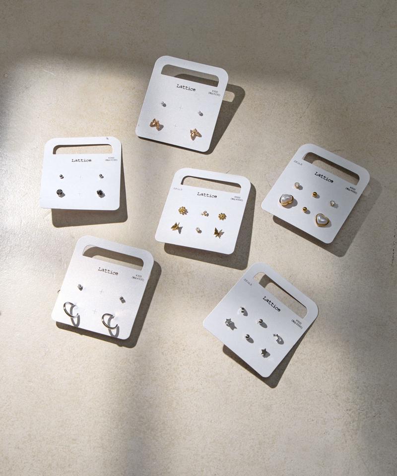 ＜ステンレス＞スターピアスセット(6P)