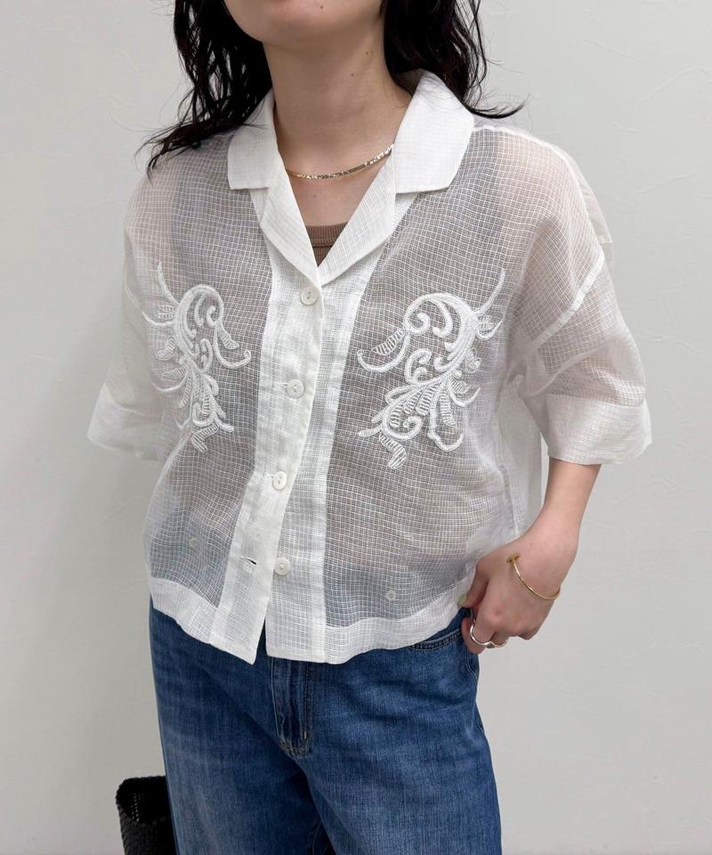 ハンド刺繍ショートシャツ