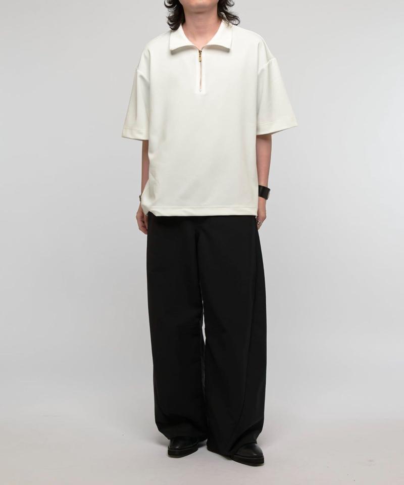 ジョーゼットハーフZIP s/s カットソー