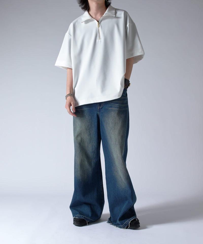 ジョーゼットハーフZIP s/s カットソー
