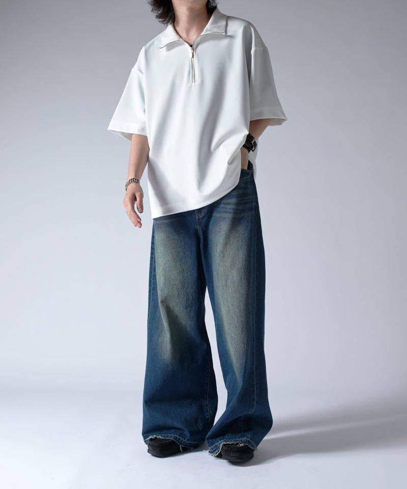 ジョーゼットハーフZIP s/s カットソー