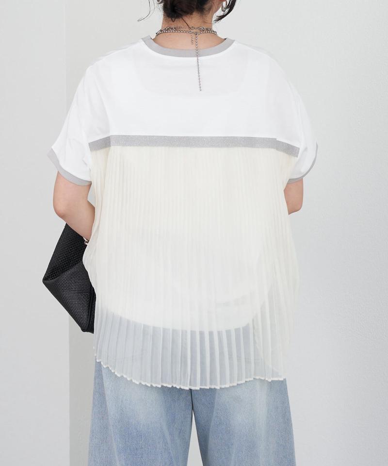 バックプリーツシルケットカットソー