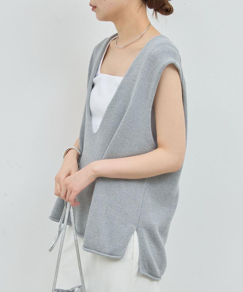 【再販から2日で完売！】【体型カバー】深Vニットプルオーバー